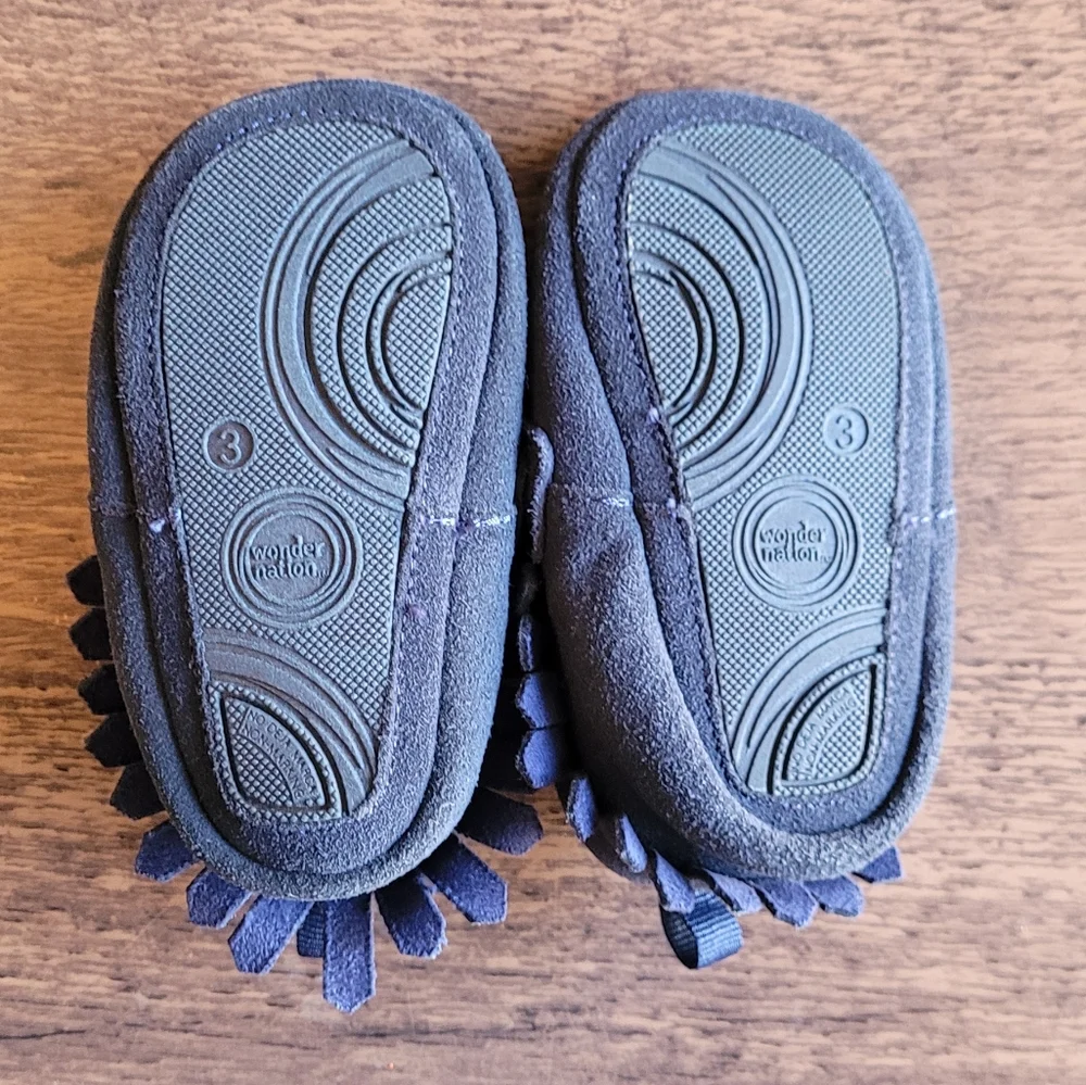 Wonder Nation Toddler Boys sz 3 Moccasin, Navy Blue